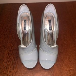 Dolce and Gabbana light blue half-open heels